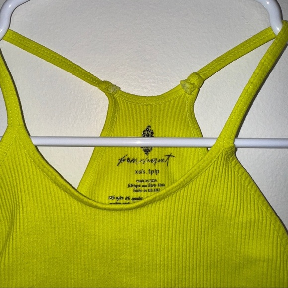 Free People Happiness Runs Crop Tank Neon Yellow XS/S - Picture 3 of 3